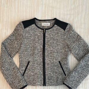 Calvin Klein Women's Textured Black and White Blazer